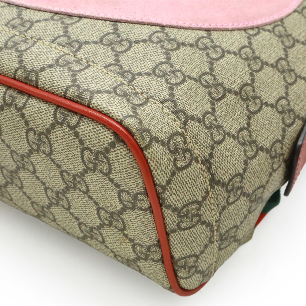 GUCCI GG Supreme BOSCO appliqué dog backpack, leather, beige/red, 495621 - Picture 4 of 10